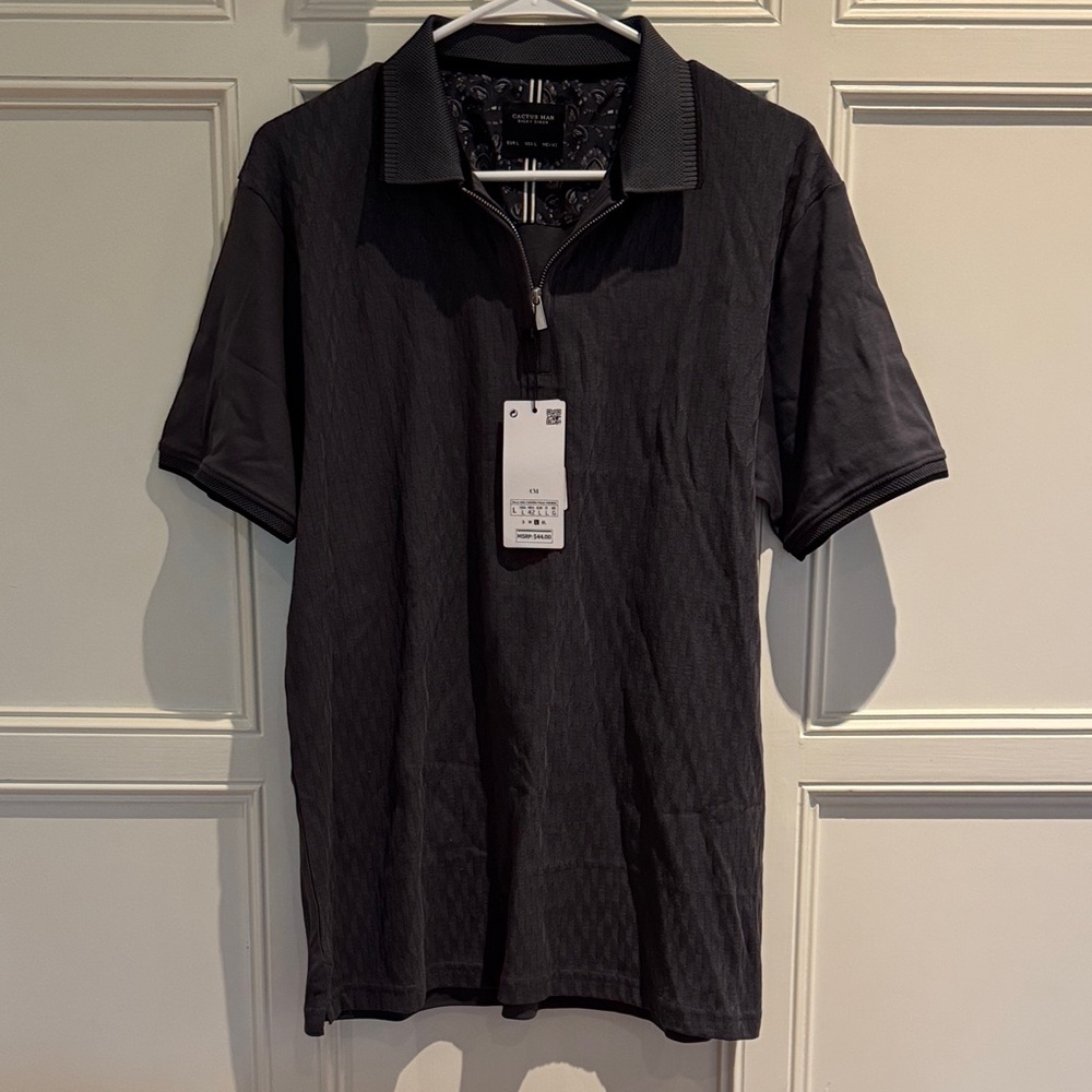 NWT Cactus Man Men's Black Polo Shirt size L